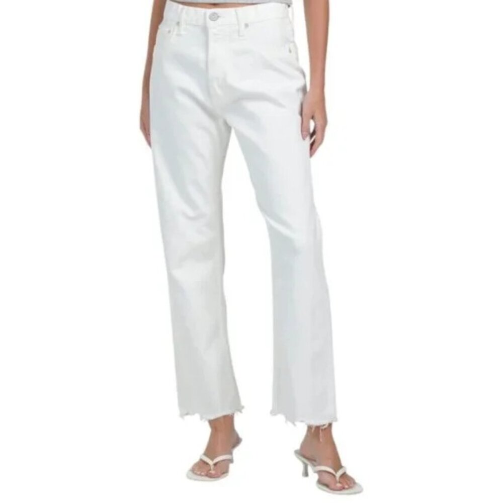 MOUSSY VINTAGE AURORA WIDE STRAIGHT-CROPPED White Jeans Size 26